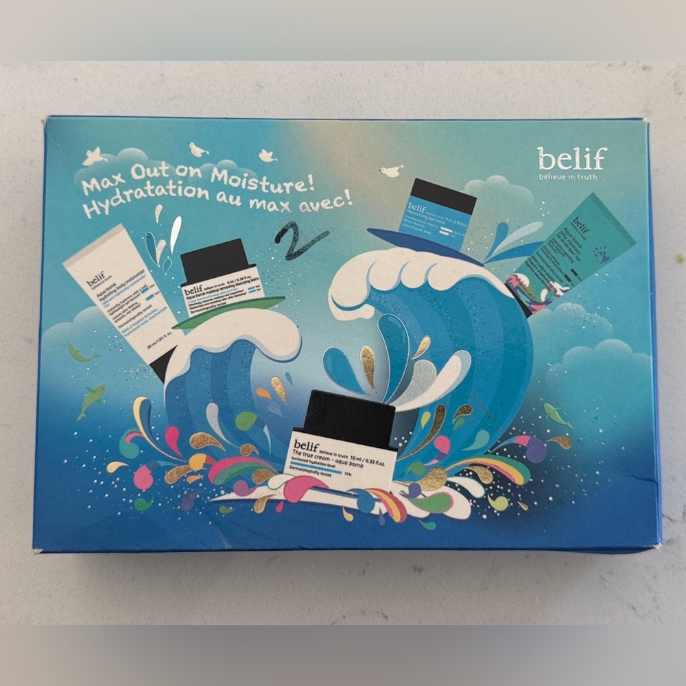 NEW Belif Maxed Out on Moisture 5pc Trial Kit Aqua Bomb Moisturizers Limited Ed.